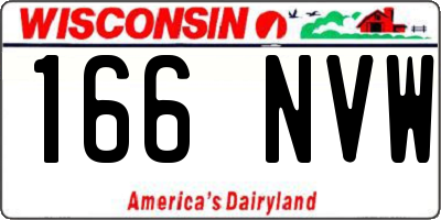 WI license plate 166NVW