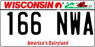 WI license plate 166NWA