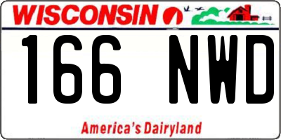 WI license plate 166NWD