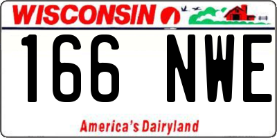 WI license plate 166NWE