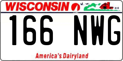 WI license plate 166NWG
