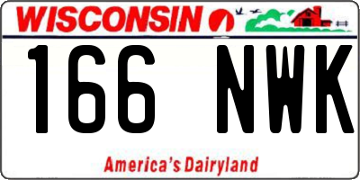 WI license plate 166NWK