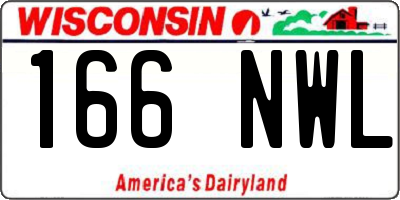 WI license plate 166NWL