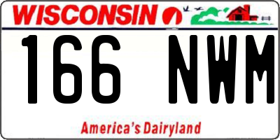 WI license plate 166NWM