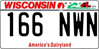 WI license plate 166NWN