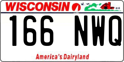 WI license plate 166NWQ