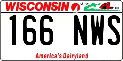 WI license plate 166NWS