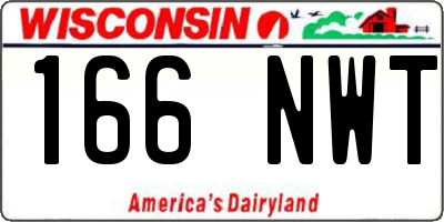WI license plate 166NWT