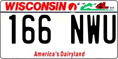 WI license plate 166NWU