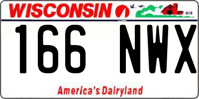 WI license plate 166NWX