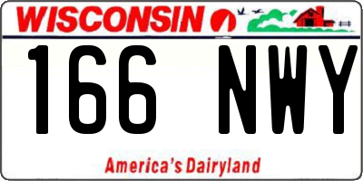 WI license plate 166NWY