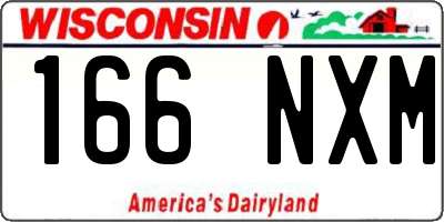 WI license plate 166NXM