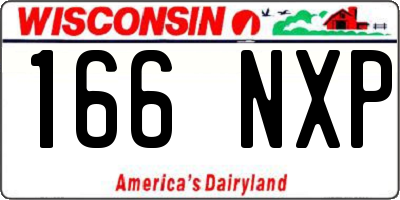 WI license plate 166NXP