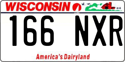 WI license plate 166NXR