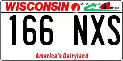 WI license plate 166NXS