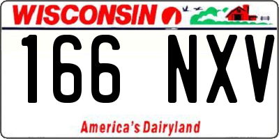 WI license plate 166NXV