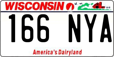 WI license plate 166NYA