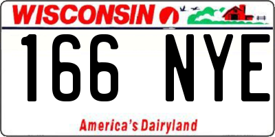 WI license plate 166NYE