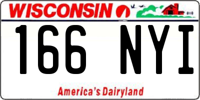 WI license plate 166NYI
