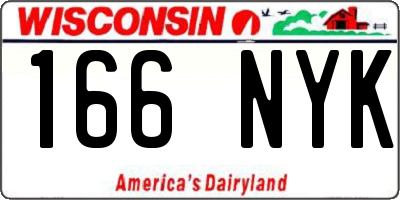 WI license plate 166NYK