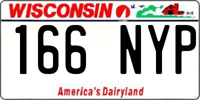 WI license plate 166NYP