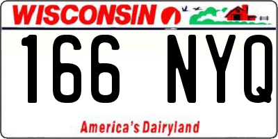 WI license plate 166NYQ