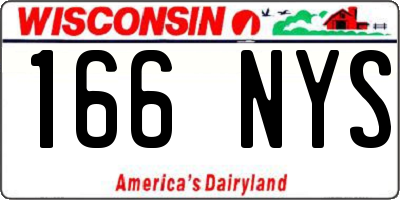WI license plate 166NYS