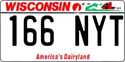 WI license plate 166NYT
