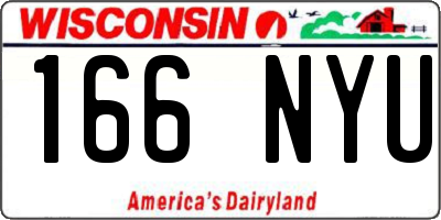 WI license plate 166NYU