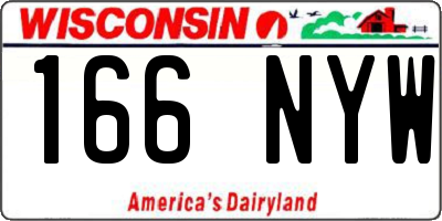 WI license plate 166NYW