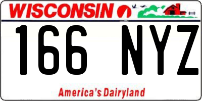 WI license plate 166NYZ