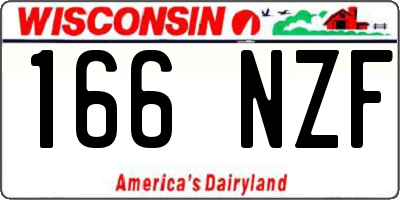 WI license plate 166NZF