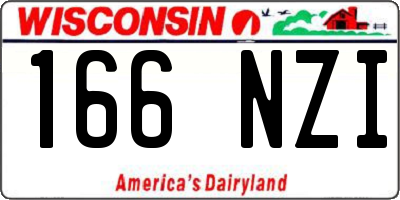 WI license plate 166NZI
