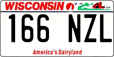 WI license plate 166NZL