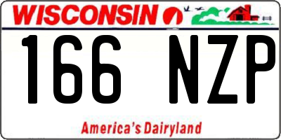 WI license plate 166NZP