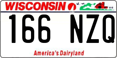 WI license plate 166NZQ