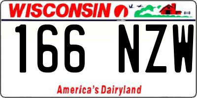 WI license plate 166NZW