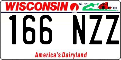 WI license plate 166NZZ