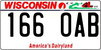 WI license plate 166OAB