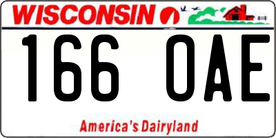 WI license plate 166OAE