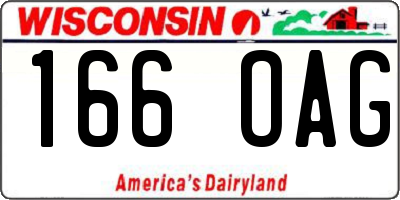 WI license plate 166OAG