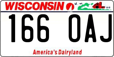 WI license plate 166OAJ