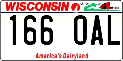 WI license plate 166OAL