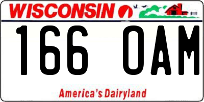 WI license plate 166OAM