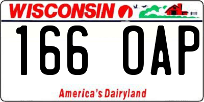WI license plate 166OAP