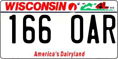 WI license plate 166OAR
