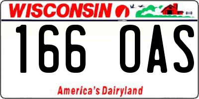 WI license plate 166OAS