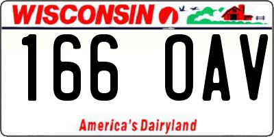 WI license plate 166OAV