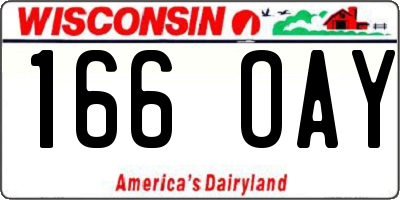 WI license plate 166OAY