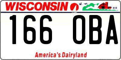 WI license plate 166OBA